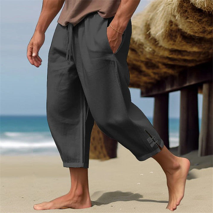 Erich - Pantaloni Comodi In Lino Con Elastico In Vita Per l' Estate
