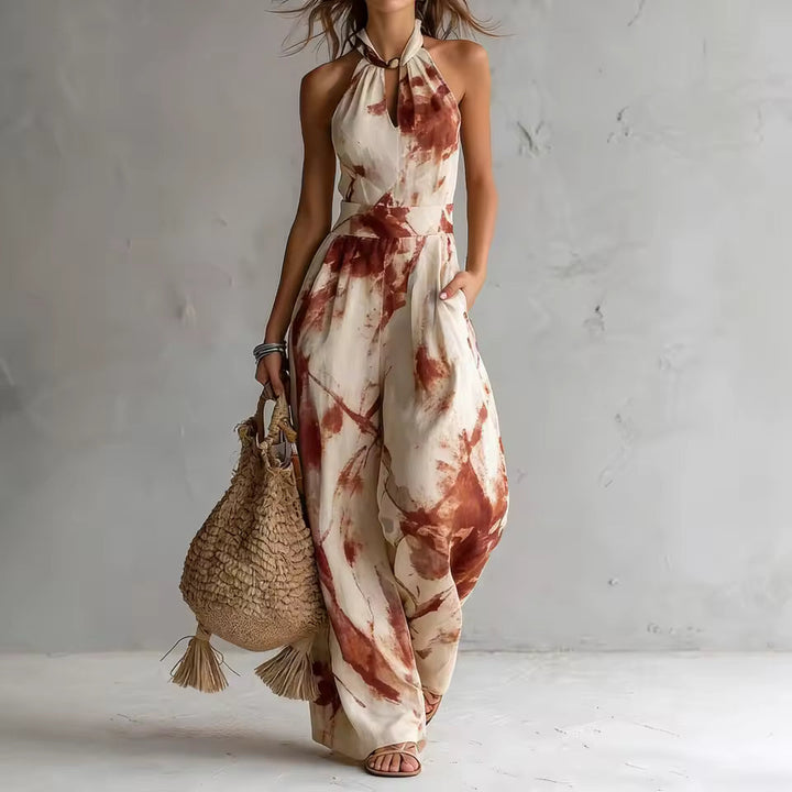 Symia - Tuta Elegante Con Stampa Artistica