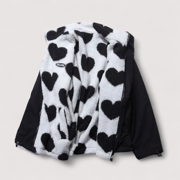 Gerina - Reversible Heart Print Jacket