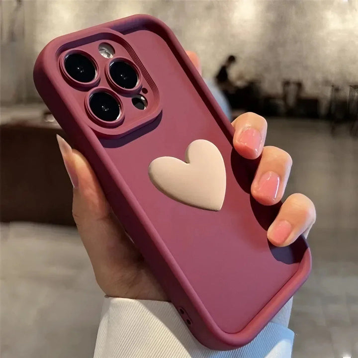 Heartora - Custodia Per iPhone Storia d'amore Con Impugnatura a Forma di Cuore