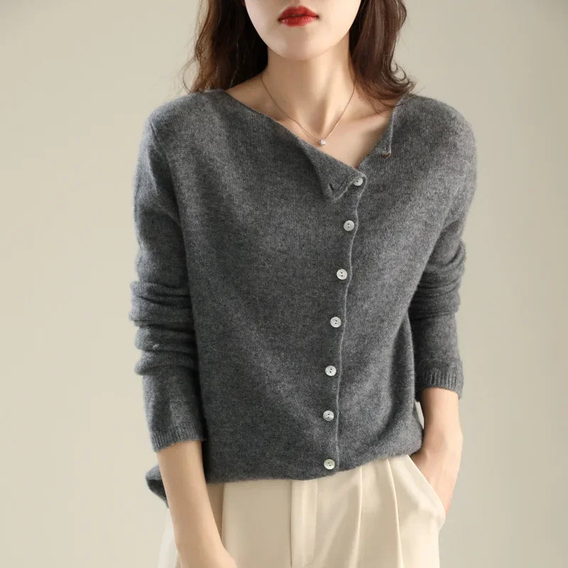 Huerta - Elegante Cardigan Lavorato a Maglia Con Bottoni