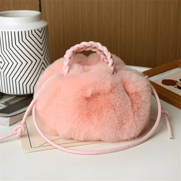 Narnia - Borsa a Tracolla in Peluche Color Zucca