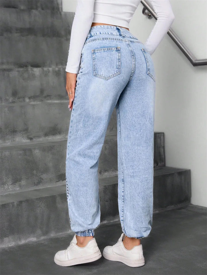 Friedel - Pantaloni in Denim a Vita Alta