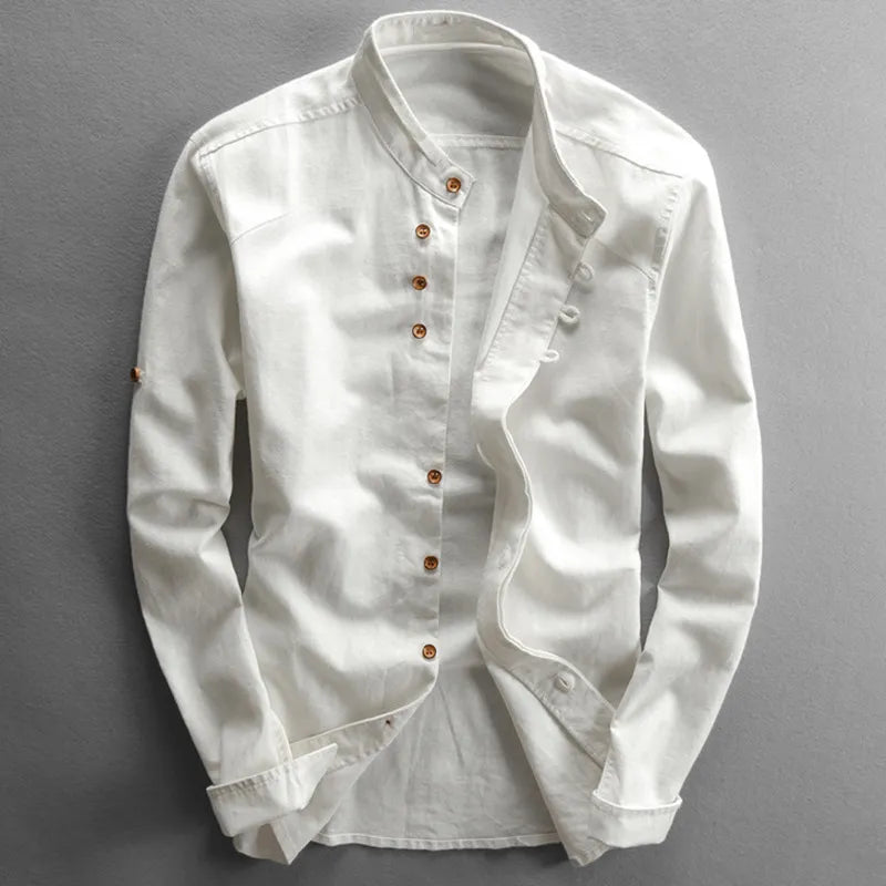 Hrvoje - Camicia Elegante Con Collo Alla Coreana