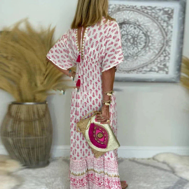 Krista - Abito Lungo Boho Con Stampa
