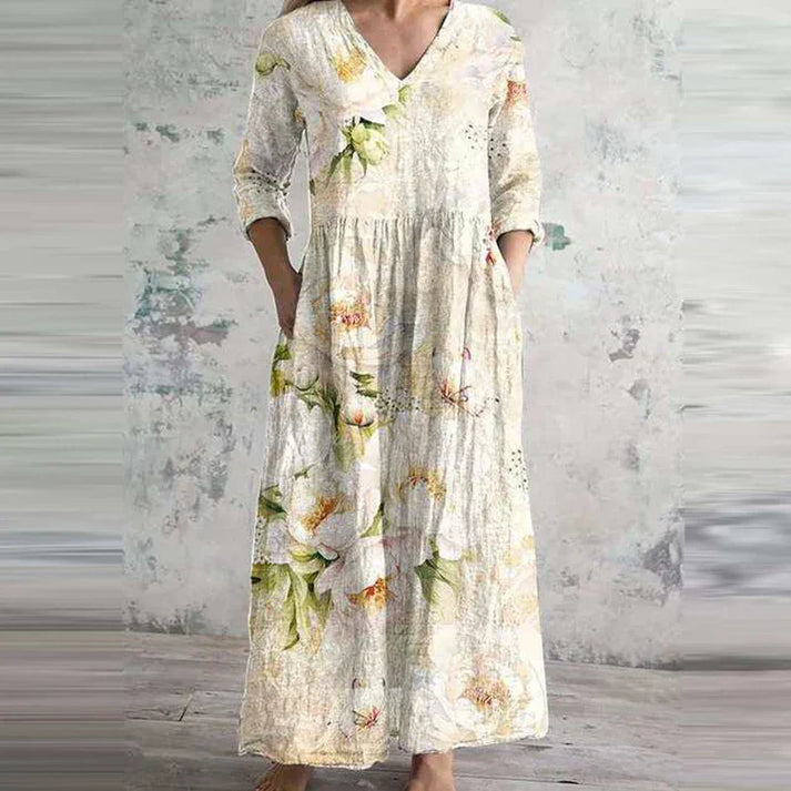 Kiana - Elegante Abito Estivo Con Motivo Floreale