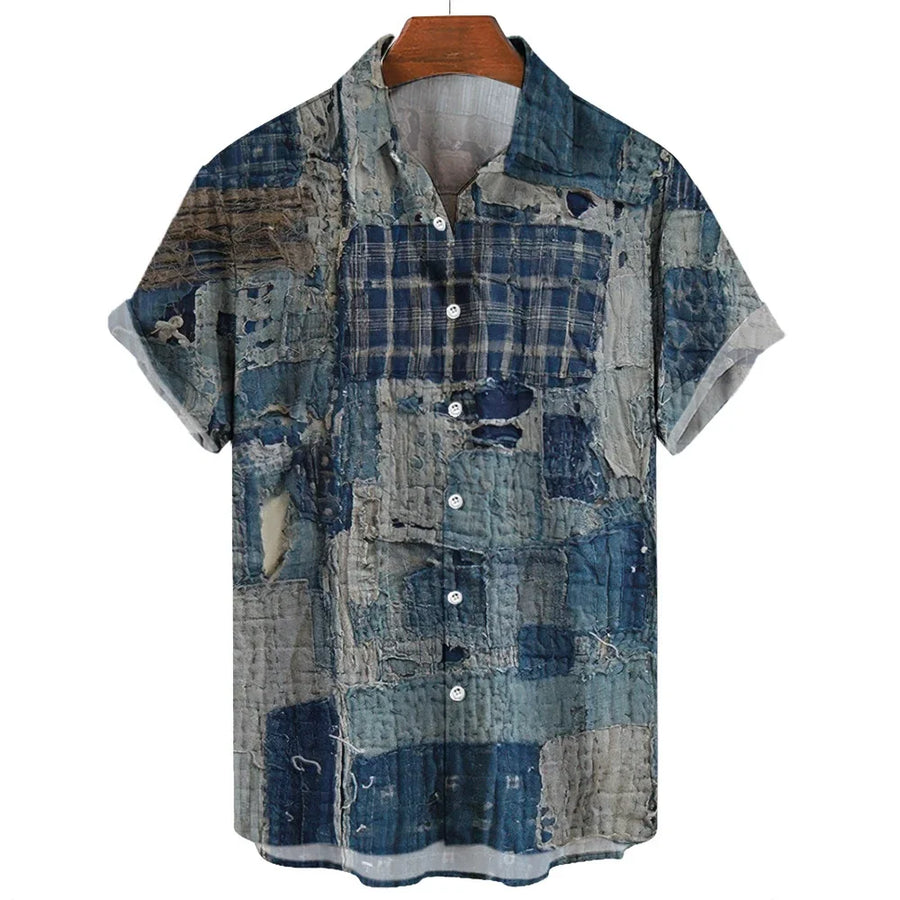 Eleazar - Camicia Patchwork Geometrico