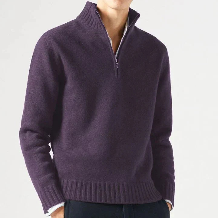 Larsen - Maglione Lavorato a Maglia Con Mezza Zip