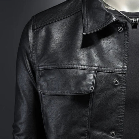 Lulzim - Casual Vestibilità Magro Pelle Giacca