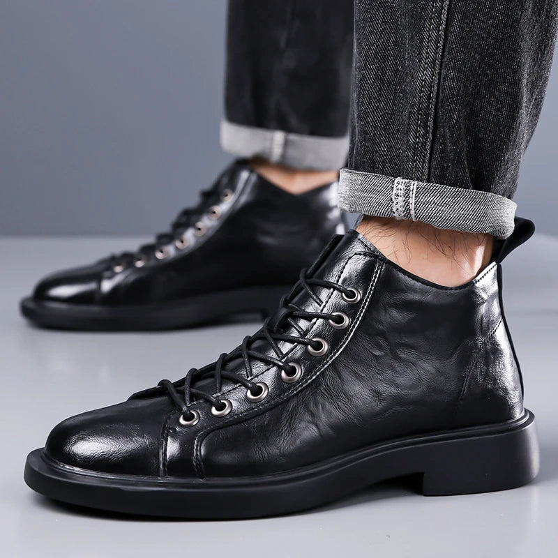 Ailton - Stivali in Pelle Con Lacci
