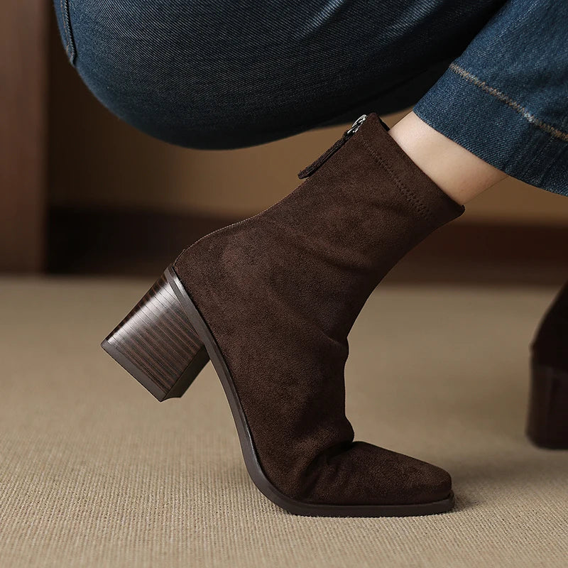 Sheley - Eleganti Stivaletti In Pelle Scamosciata