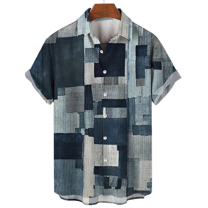 Eleazar - Camicia Patchwork Geometrico