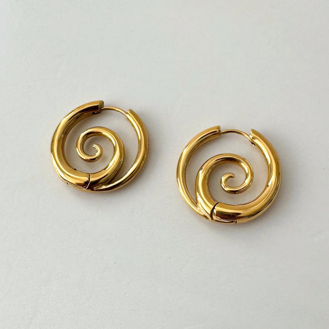 Kaliah - Orecchini a Cerchio a Spirale