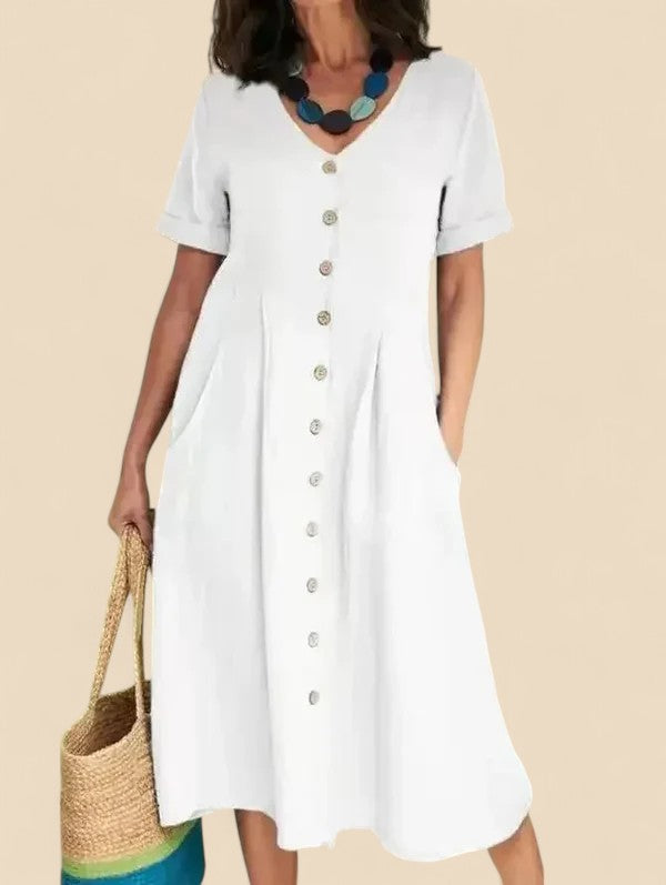 Vivienne - Abito In Cotone a Maniche Corte