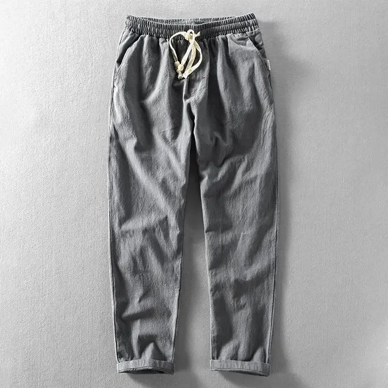 Clarke - Pantaloni Casuale in Lino Con Coulisse In Vita