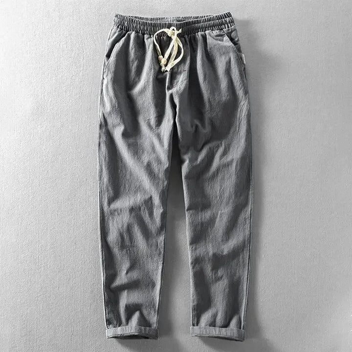 Clarke - Pantaloni Casuale in Lino Con Coulisse In Vita