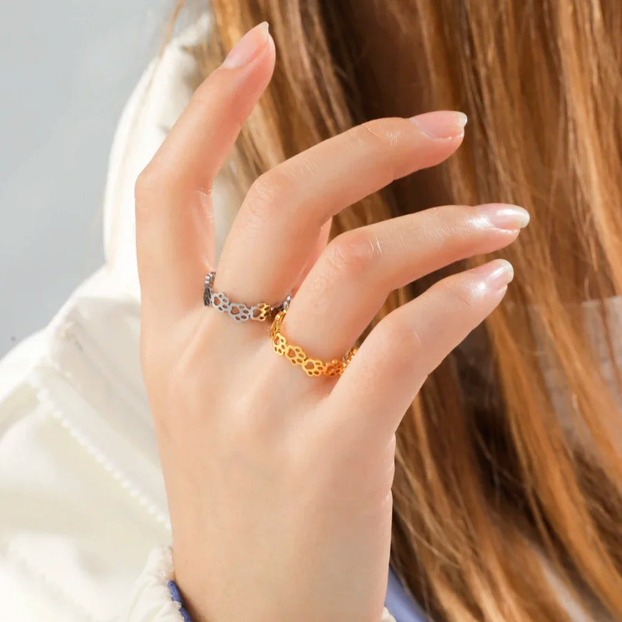PawCharm - Anello Regolabile con Impronta di Zampa
