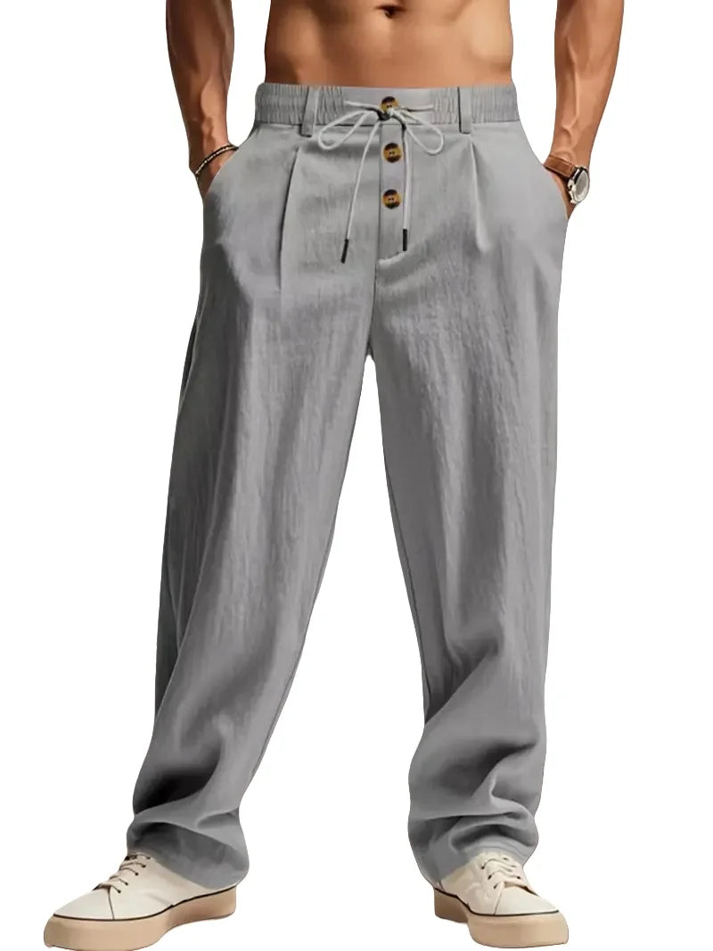 Gencio - Pantaloni Comodi in Lino