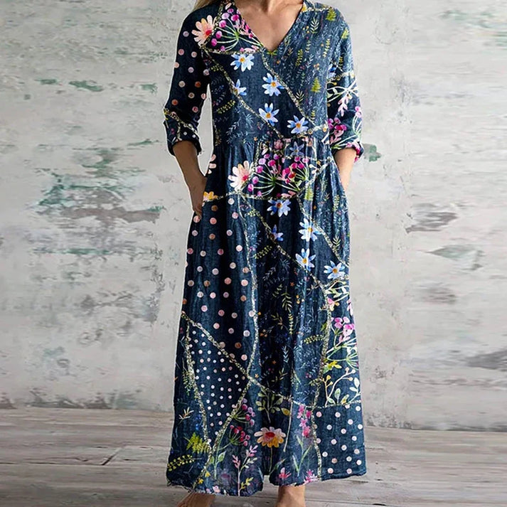Kiana - Elegante Abito Estivo Con Motivo Floreale