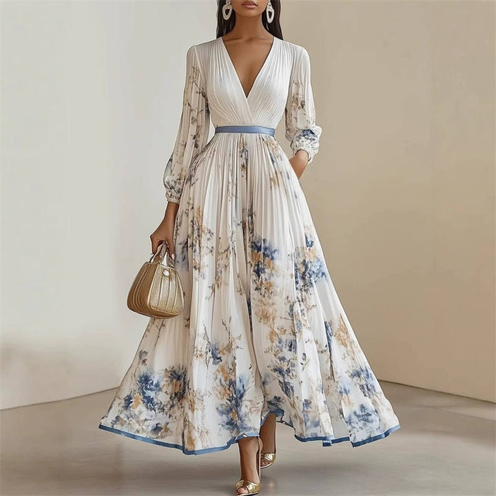 Pramudi - Elegante Abito lungo a Maniche lunghe
