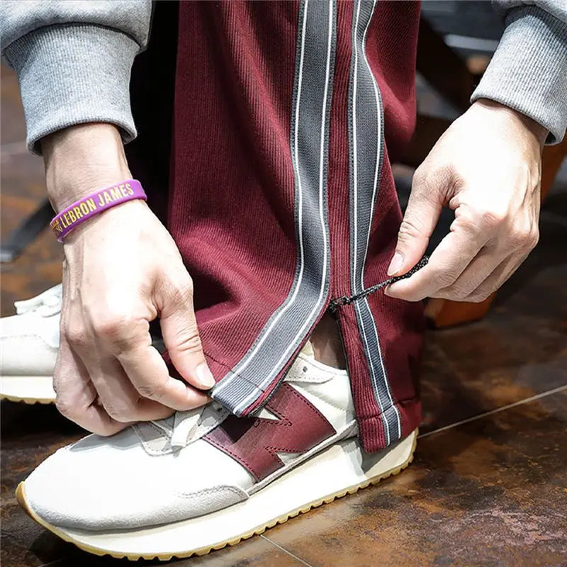 Krause - Pantaloni a Gamba Larga Con Strisce Laterali