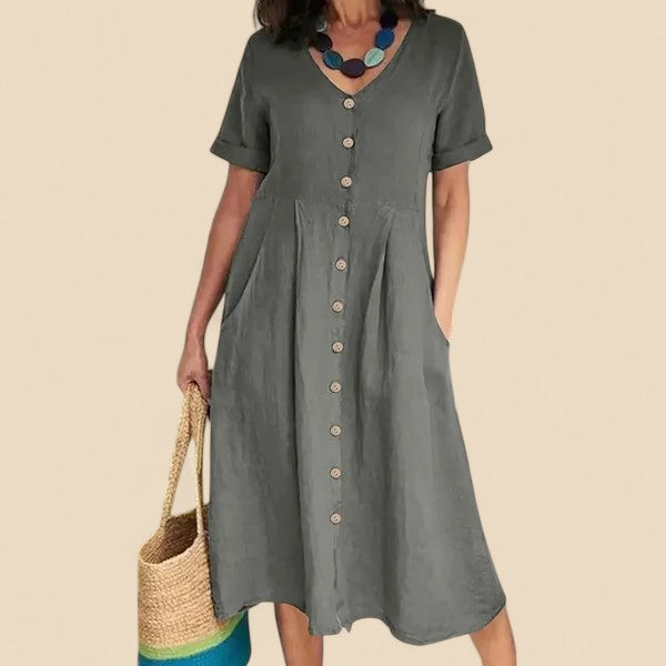 Vivienne - Abito In Cotone a Maniche Corte