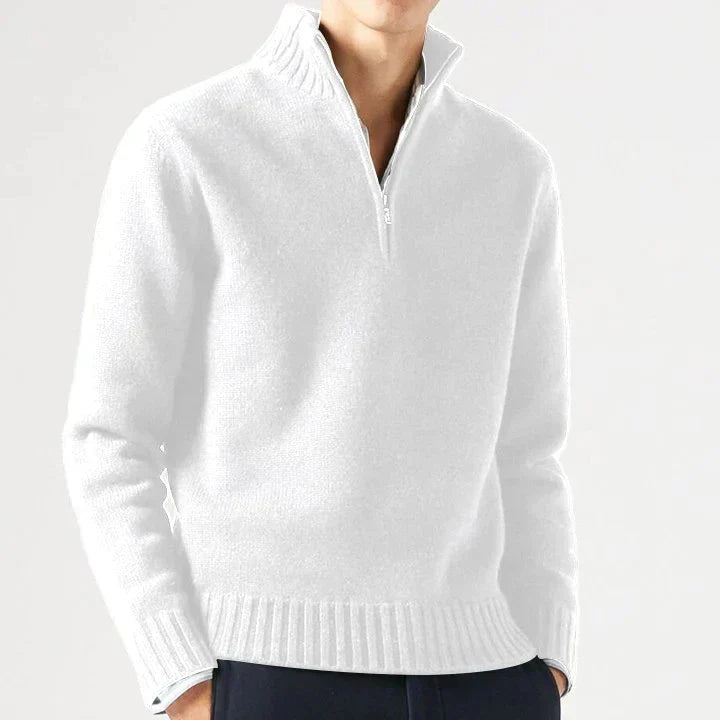 Larsen - Maglione Lavorato a Maglia Con Mezza Zip