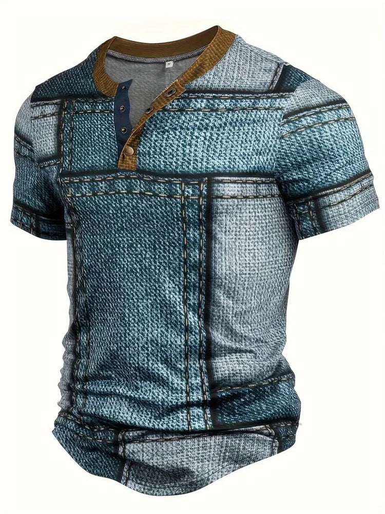 Edson - Elegante Camicia Con Stampa Patchwork