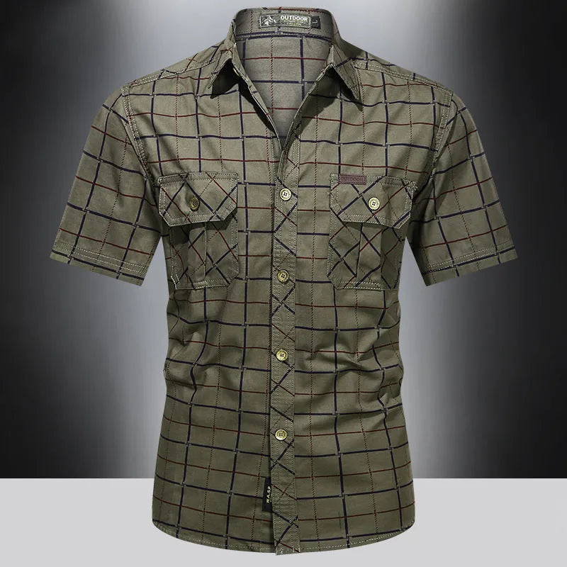 Steinar - Elegante Camicia A Maniche Corte A Quadri