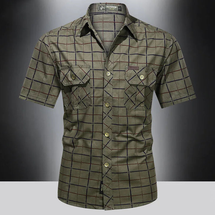 Steinar - Elegante Camicia A Maniche Corte A Quadri