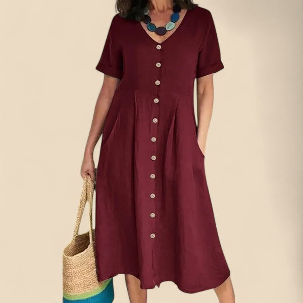 Vivienne - Abito In Cotone a Maniche Corte
