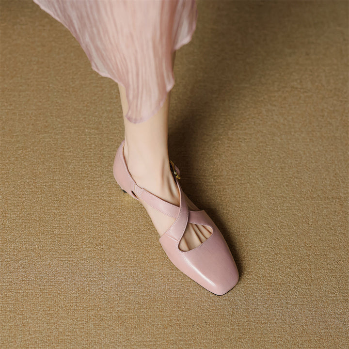 Malena - Scarpe in Pelle Con Cinturini Incrociati