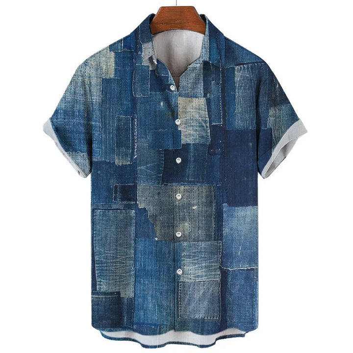 Eleazar - Camicia Patchwork Geometrico