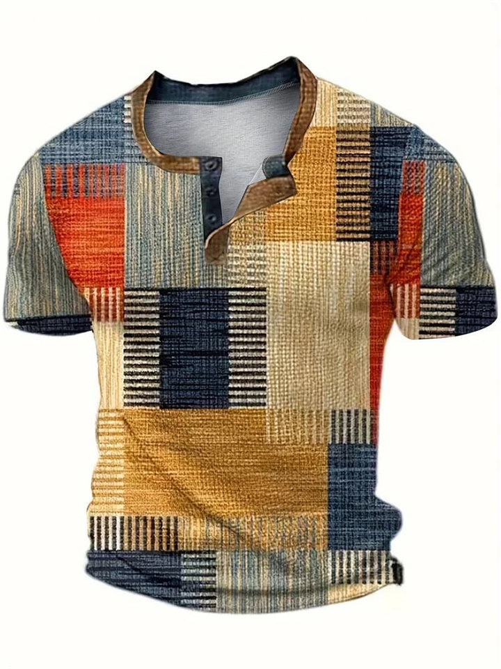Edson - Elegante Camicia Con Stampa Patchwork