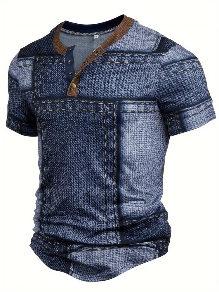Edson - Elegante Camicia Con Stampa Patchwork