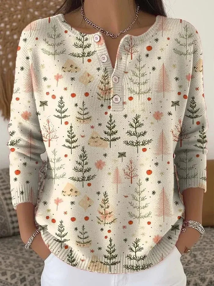 Moneeka - Maglione Natalizio Con Bottoni