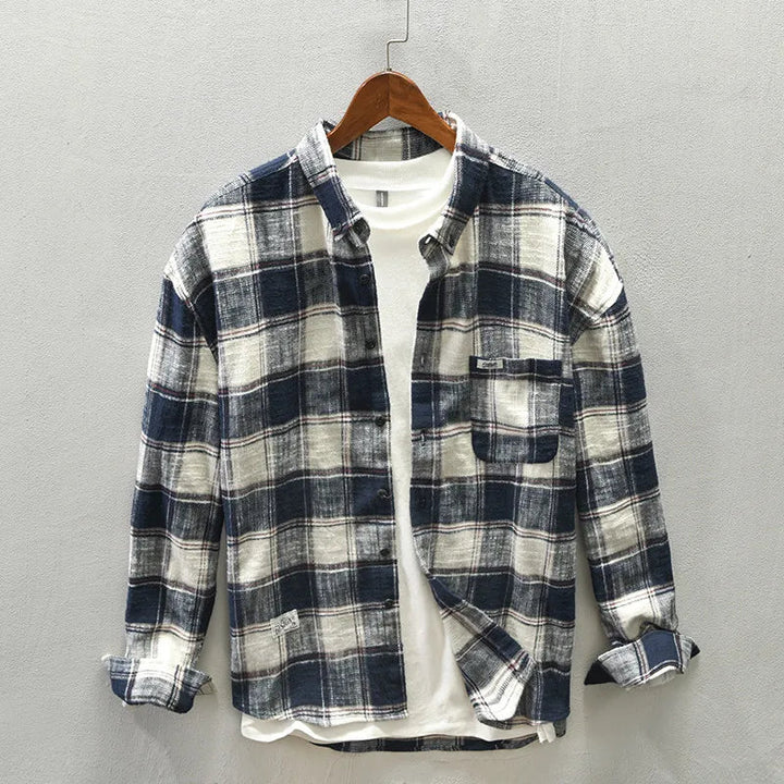 Jony - Camicia Classica a Maniche Lunghe a Quadri