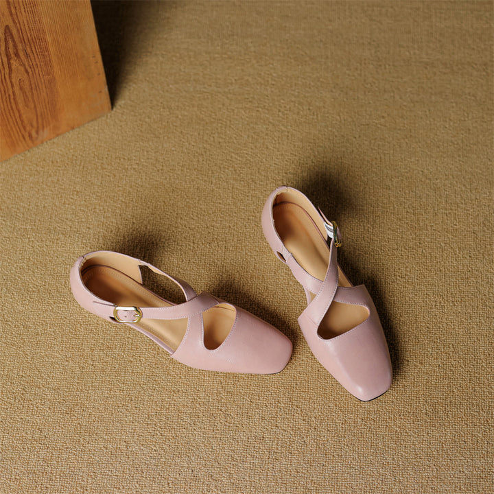 Malena - Scarpe in Pelle Con Cinturini Incrociati
