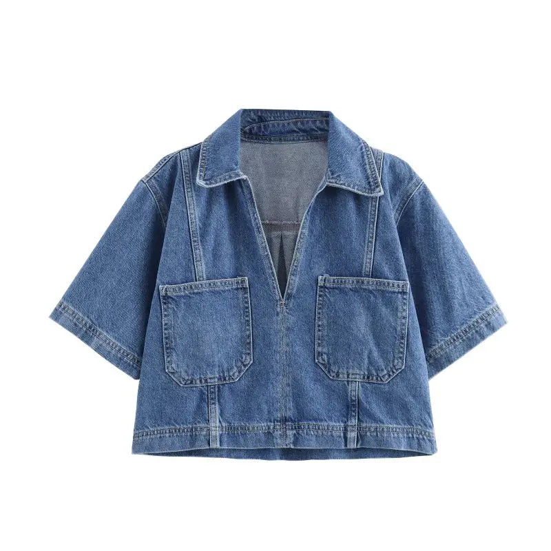 Jadwiga - Set in Denim Con Scollo a V