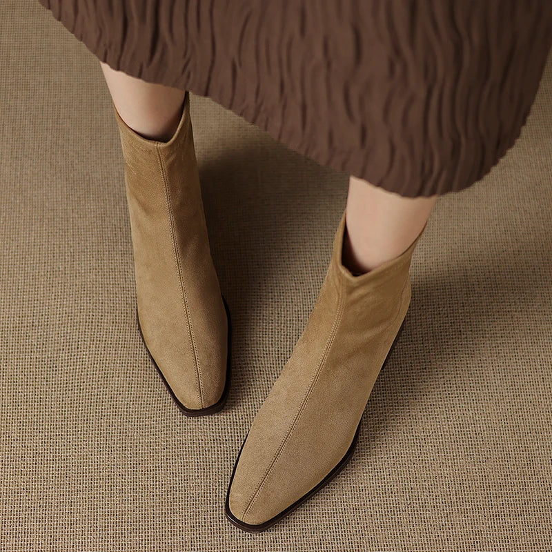 Sheley - Eleganti Stivaletti In Pelle Scamosciata