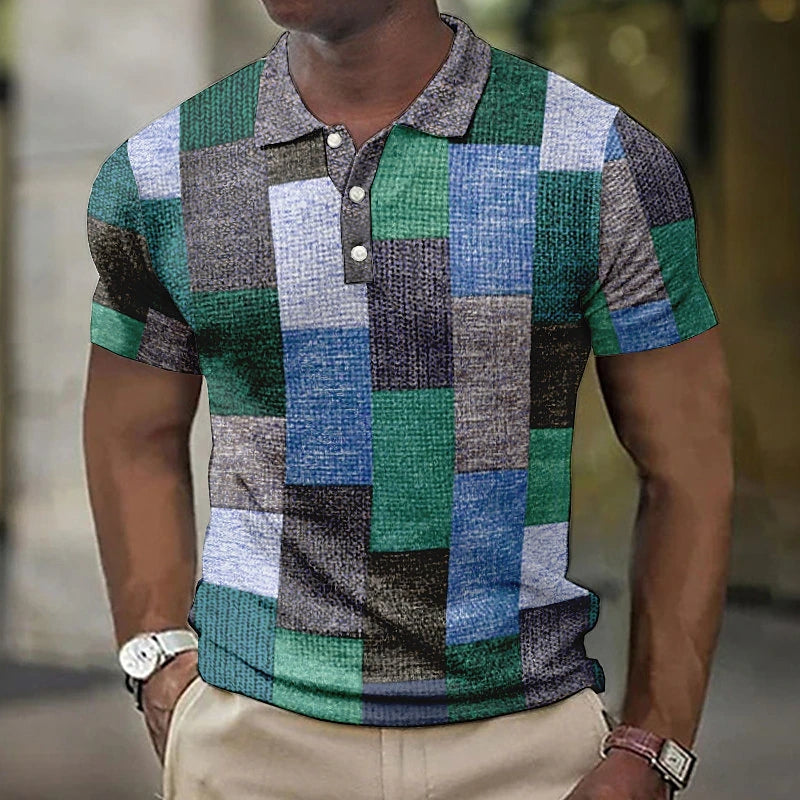 Gasan - Polo a Maniche Corte Multicolore Camicia