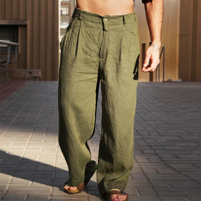 Liping - Pantaloni Larghi In Lino
