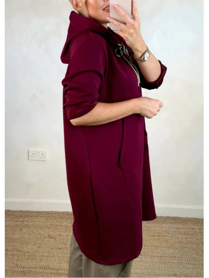 Michaella - Abito Tunica Con Cappuccio e Tasche Frontali