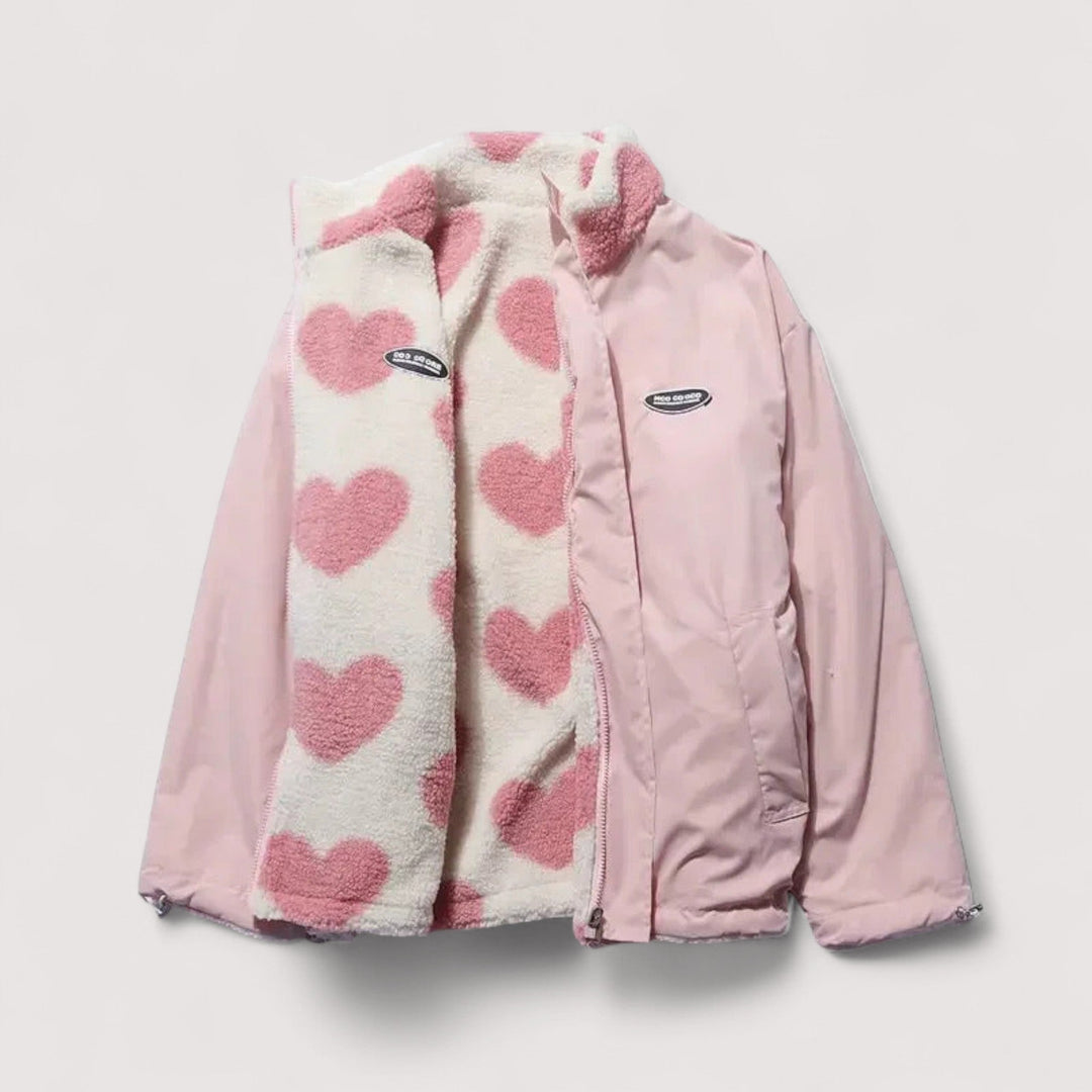 Gerina - Reversible Heart Print Jacket
