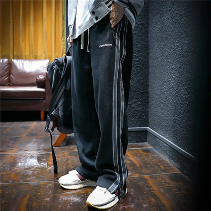 Krause - Pantaloni a Gamba Larga Con Strisce Laterali