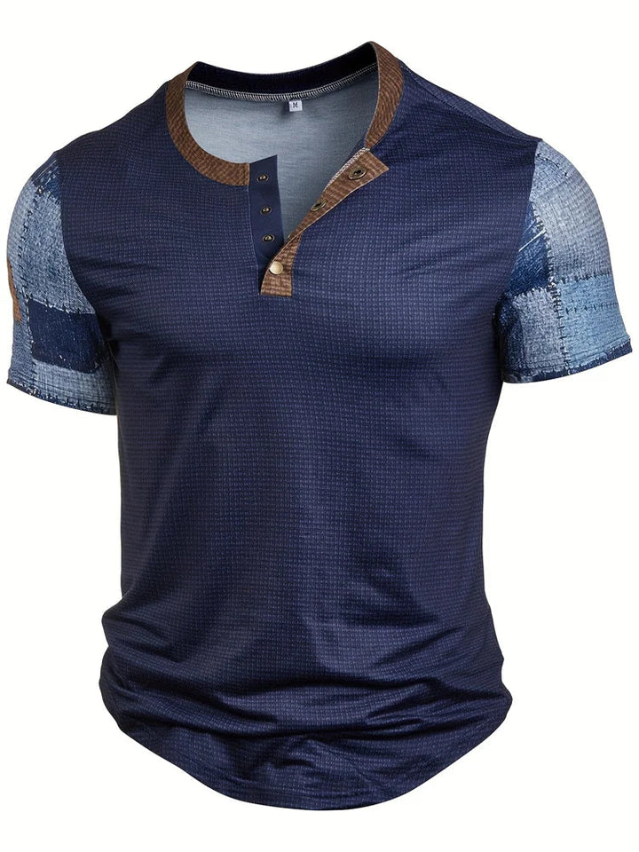 Edson - Elegante Camicia Con Stampa Patchwork