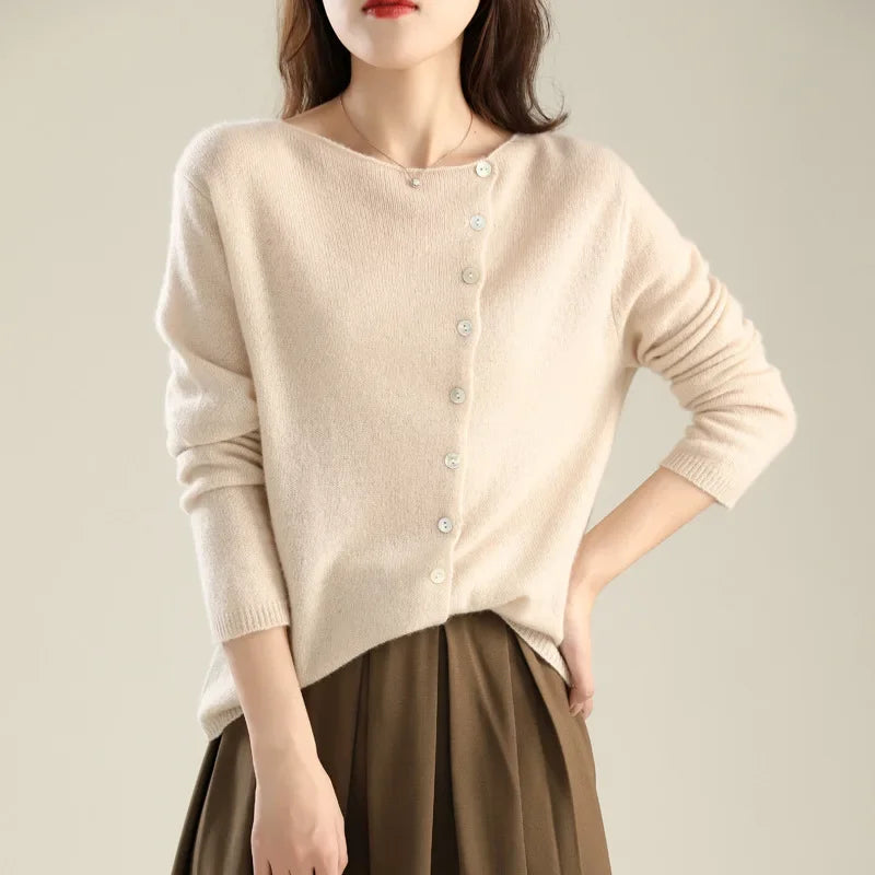 Huerta - Elegante Cardigan Lavorato a Maglia Con Bottoni