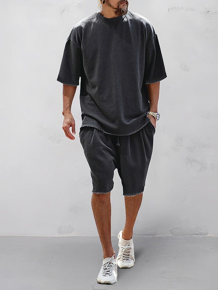 Khetag - Casual Vestibilità ampia Solido Set sportivo