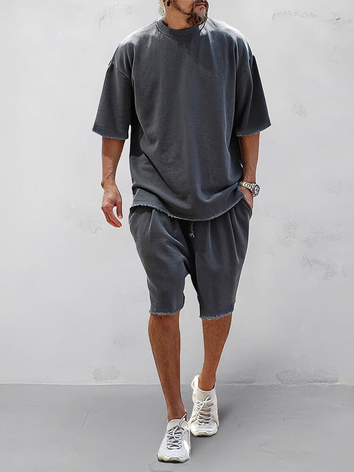 Khetag - Casual Vestibilità ampia Solido Set sportivo