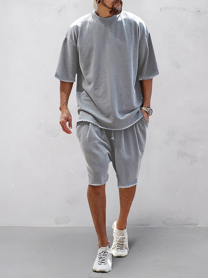 Khetag - Casual Vestibilità ampia Solido Set sportivo